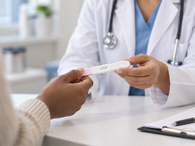Pregnancy testing in a professional medical setting